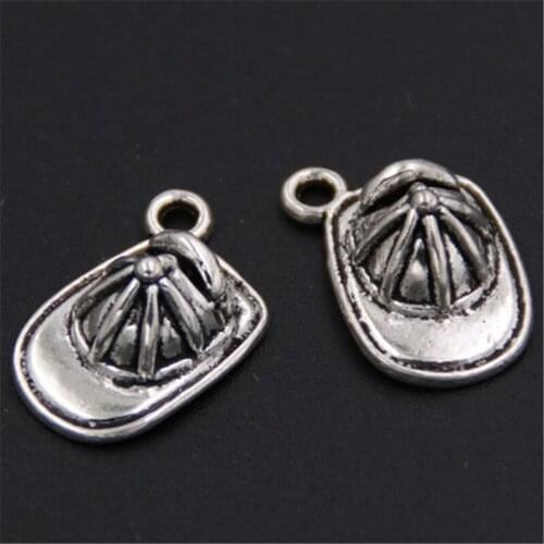 8pcs Silver Color Alloy Metal Firemans Hat Charms Cap Pendant For Bracelet DIY Jewelry Making A1140