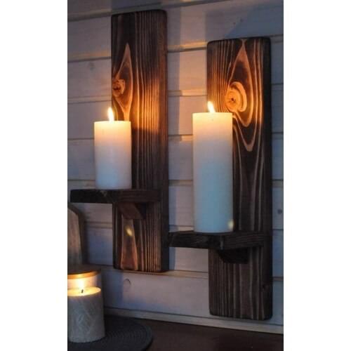 Diğer Decorative Wooden Candlesticks