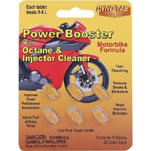 Dyno-tab® Plus Injector Cleaner & Power Booster 6-tab Card for Motorbike Fuel Economy Saver (Each Card Treats 6-8Litres)