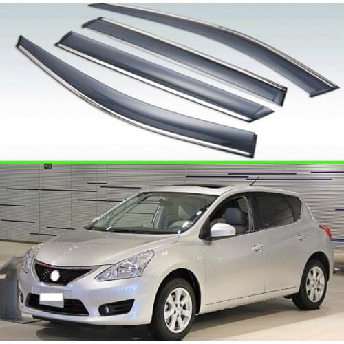For Nissan Tiida Pulsar 2011 2012 2013 2014 2015 Plastic Exterior Visor Vent Shades Window Sun Rain Guard Deflector
