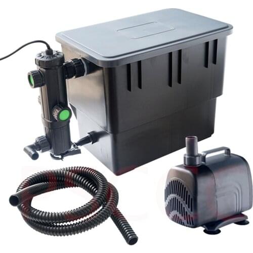 Koi pond biochemical filter purification aquarium filtration equipment UV filter system.Garden pool treatment equipment