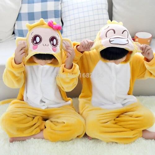 Flannel Cute Kids Animal Onesie Monkey Pajamas cosplay Pyjama Sleepsuit