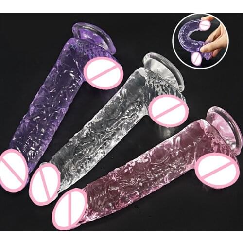 Jelly Dildo Realistic Soft Dildos For Women Female Masturbation Powerful Suction cup Dildo Anal Plug Lesbian Adult Sex Toys