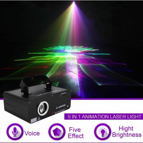 Sharelife 450mw 5 IN 1 Gobo Beam Aurora Mixing Effect RGB DMX Laser Light Home Gig Party DJ Stage Lighting Sound Auto 504RGB