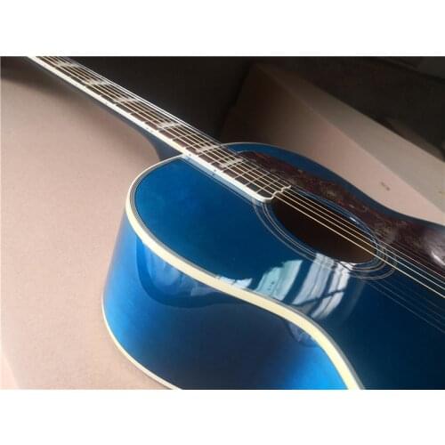 Custom 6 string 43 inch blue guitar,0M J20 acoustic guitar, folk guitar,Spruce plywood guitar,maple neck