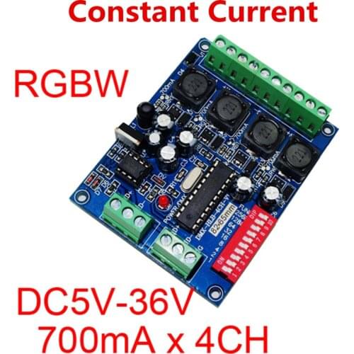 Constant Current 4 Channel DMX512 RGBW Controller 4CH DMX512 Decoder DC5-36V Input Each Channel 700MA