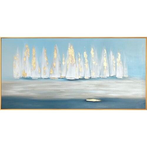 Fan Yang Set Sail hand-painted Oil Painting The Living Room Decorative Horizontal Version Of The Entrance Corridor Wall Painting