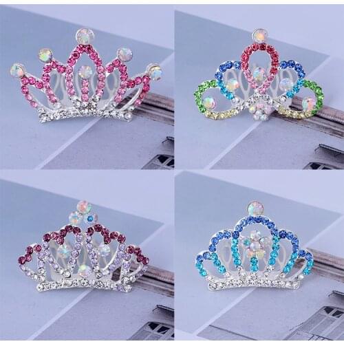 Small Size Crystal Rhinestone Birthday Queen Crown Tiara Headband for Women Girls Birthday Party Decoration Cake Topper