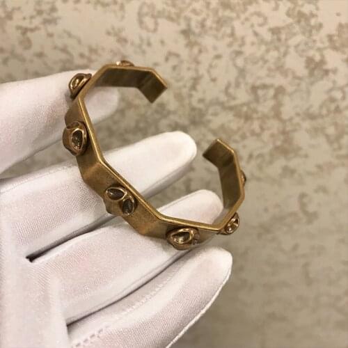 New brand fashion vintage jewelry for men and women rock bracelet opening round punk party bracelet brass pop jewelry girl gift