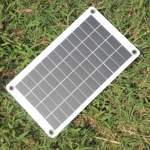 BUHESHUI 8W 12V Solar Panel Transparent Semi-flexible Polycrystalline DIY Solar Panel charger Outdoor Connector DC 12V Battery