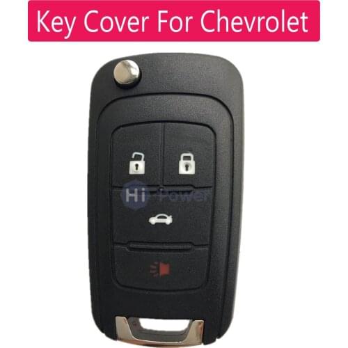 Flip Folding Key Shell For Chevrolet Cruze Remote Key Case Keyless Fob 4 Button HU100 Blade Car Key Case Cover With Logo