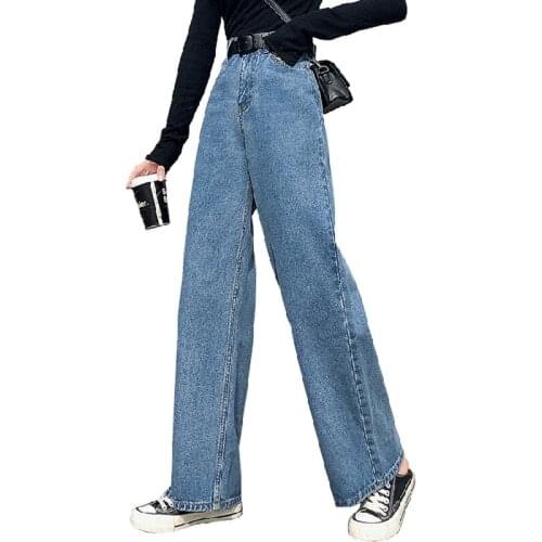 Plus Size High Waist Wide Leg Straight Loose Long Jeans for Women S M L XL 2XL 3XL 4XL 5XL