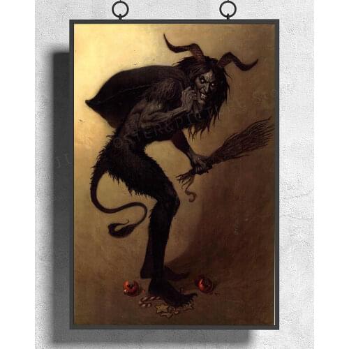 H298 Silk Poster Home Decoration fantasy evil faun creature with horn Wall Art Christmas Gift