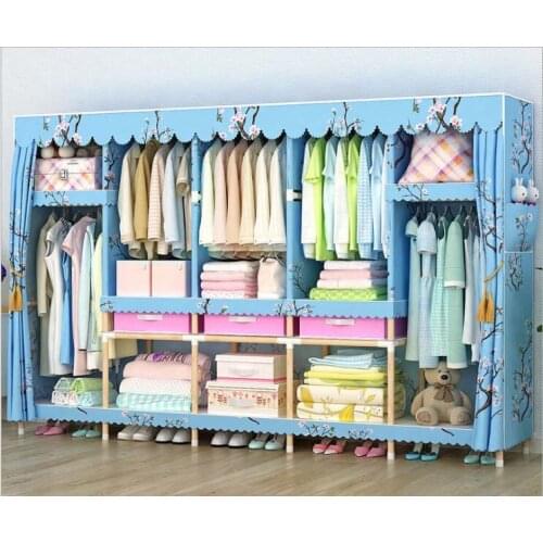 Solid wood wardrobe easy assembled wardrobe length 210 cm