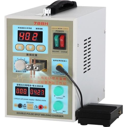 SUNKKO 788H 18650 Lithium Battery Spot Welder Machine 1.5kw LED Light Spot Welding Machine Double Pulse Battery Pack Welder