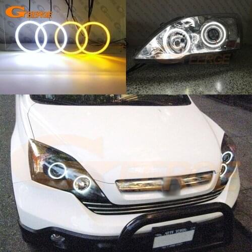 Ultra Bright Dual Color Day Light turn signal SMD LED Angel Eyes halo rings For HONDA CR-V CRV III 2006 2007 2008 2009 2010 2011