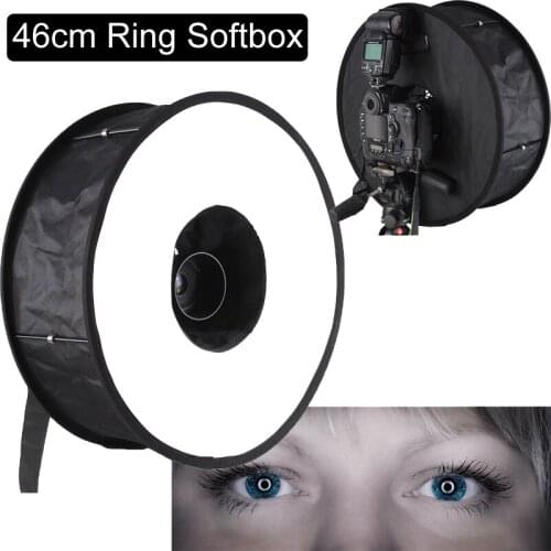 Universal 18" 46cm Easy-fold Ring Flash Softbox Diffuser Reflector for Macro Shoot for Canon Nikon Sony Yongnuo Godox Speedlite
