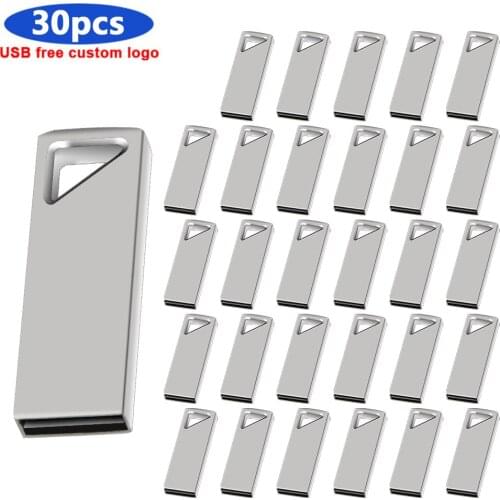 30pcs/lot U disk USB flash usb 2.0 pen drive metal drive 4GB 8GB 16GB USB flash drive 32GB 64GB 128GB usb stick custom logo