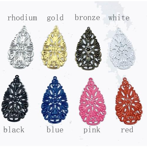 Water Droplets Shape 20Pcs Filigree Connectors Metal Connector For Jewelry Making DIY Accessories Pendant