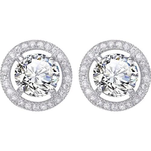 Bettyue Classic Round Design For Female Exquisite Earring With Cubic Zircon Two Color Choice Shiny Jewelry Bridal Wedding Party