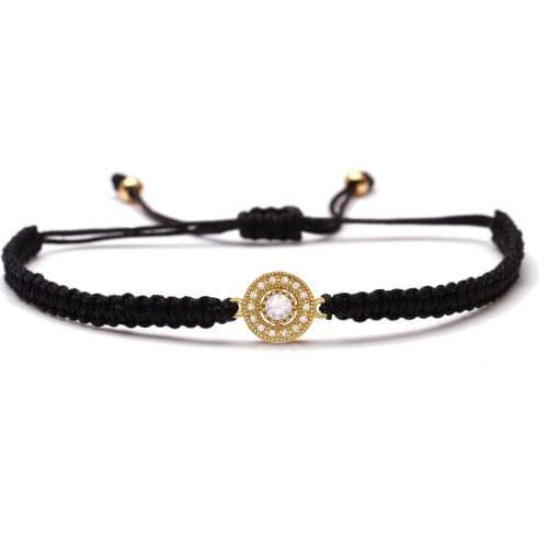 White Cubic Zirconia Round Doughnut Charm Bracelet Women Femme 2019 Most Fashion Circular Life Charm Adjustable Jewelry Present