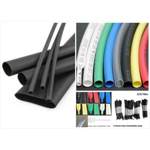 1 Meter 2:1 Heat Shrink Tube Cable Sleeve Electrical Insulation DIY Connector Repair 25mm-90mm 7 Colors