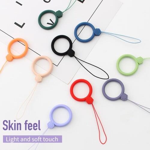 1pcs Cute Lanyard Silicone Wrist Straps for IPhone 11 Samsung Camera GoPro USB Flash Drives ID Card Keychain Phone Accessories