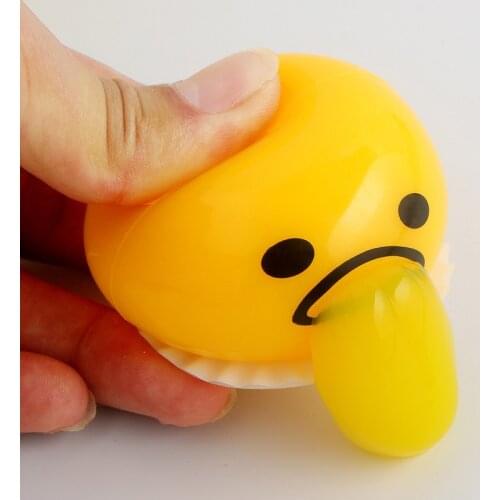 1 Pcs Squishy Puking Egg Yolk Stress Ball With Yellow Goop Relieve Stress Toy Funny Squeeze Tricky AntiStress Disgusting Egg Toy