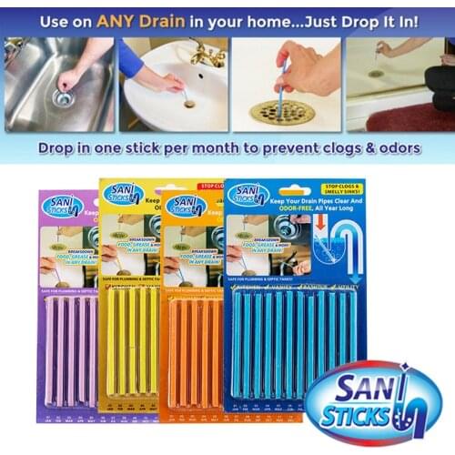 12pcs/Pack Sewer Rod Drain Cleaner Sticks Kitchen Toilet Bathtub Sewage Decontamination To Deodorant Sewer Stop Clogs tools