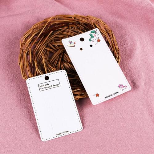 7.5x10cm Children Cartoon Style Hair Clip Card 50PCS Rectangle Horse Pattern Jewelry Hair Ornament Hairpin Cards Hanging Tag