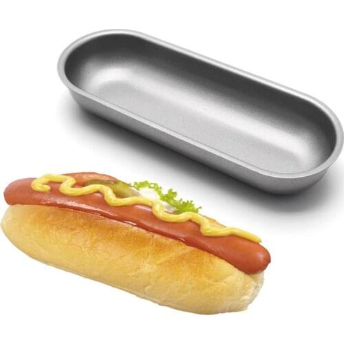 7 inch Oval Carbon Steel Hot Dog Cake Mold Pastry Bakeware DIY Cake Non Stick Toast Bread Mold Pan Kitchen Baking Tool