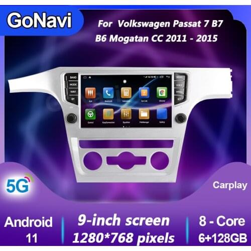 GoNavi Android 11 Car Radios For Volkswagen Passat 7 B7 B6 Mogatan CC Central Multimedi Gps Navigation DVD Automotivo 2011-2015