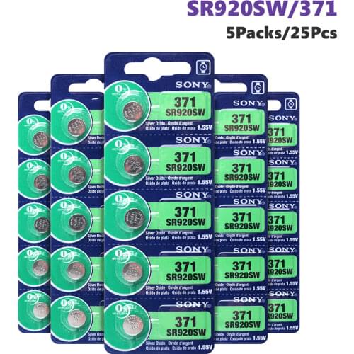 2pcs Sony 100% Original 370 AG6 371 SR920SW 920 1.55V Watch Battery SR920SW 371 Button Coin Cell Batteries MADE IN JAPAN