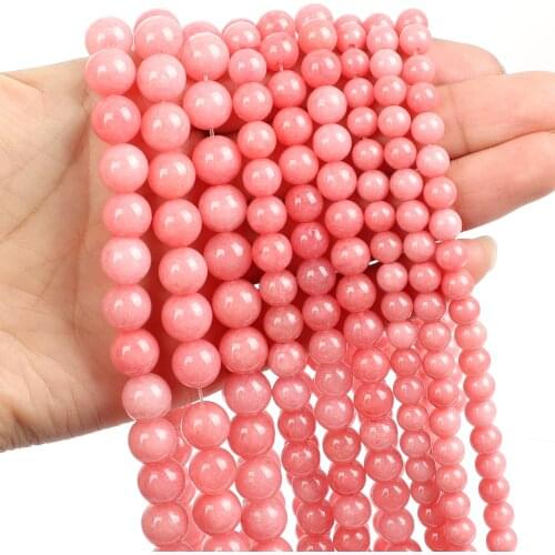 Natural Stone Beads Red Veins Chalcedony Charm Round Loose Beads for Jewelry Making Needlework DIY Bracelet Strand 4-12 MM