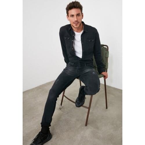 Trendyol Black Men Harrow Yıpratmalı Skinny Jeans TMNAW20JE0250