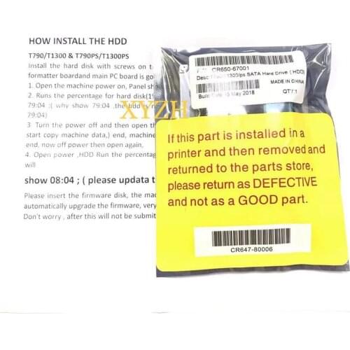 Genuine CR650-67001 CR647-67018 HDD for Designjet T790 T1300 Hard Drive 320GB with Firmware printer plotter parts POJAN