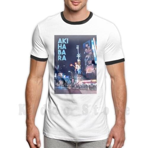 Akihabara City T Shirt Men Cotton Cotton S-6Xl Akihabara Japan Anime Manga Tokyo Nakano Ikebukuro Ebisu Train Akb48 Kijiermono