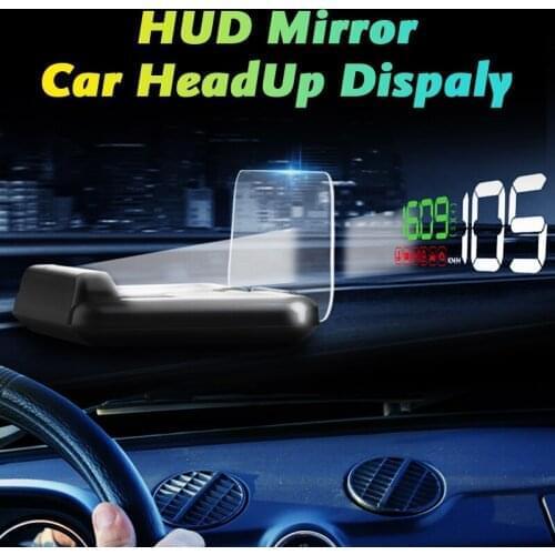 HUD Mirror Car LED Head Up Display Windshield Speed Projector Security Alarm Water Temp Overspeed KMH RPM Voltage Speedometer