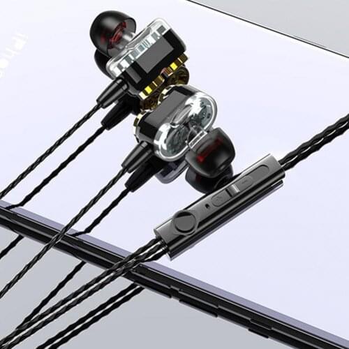 Gamer Earphone Quad-core Noise Reduction ABS Lightweight Intelligent Wired Earbud Line Control Comfortable To Wear