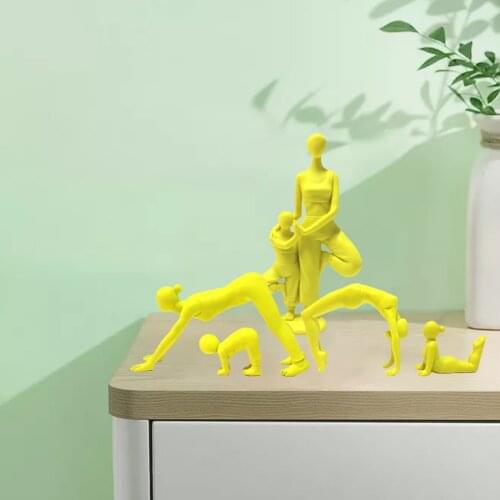 Parent-child Exquisite Yoga Statue Decor Craft Figurines for Home Living Room Bedroom Office Decor Book Shelf TV Stand Sculpture
