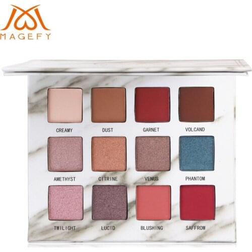 Hot Selling 12-color Marble Eye Shadow Pan Pearlescent Matt Powder Lasting Non-blooming Beginners Makeup Box Cosmetic Gift