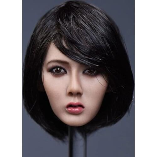 1/6 Scale YMTOYS Asia Girl Xiu Head Sculpt with Long/short Hair for 12'' PH TBL Female Suntan Color Action Figure Model