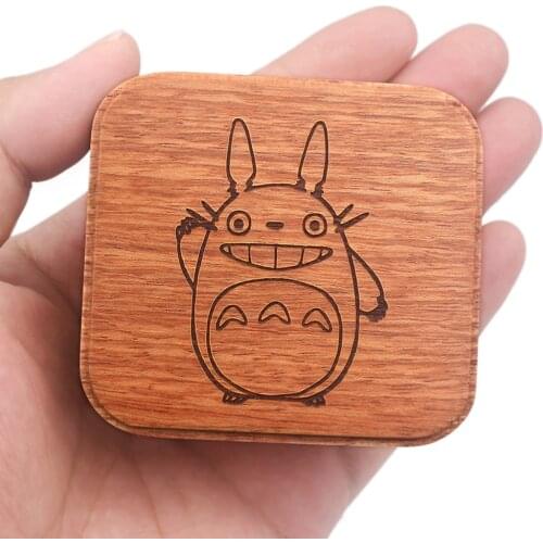 Sinzyo My Neighbor Totoro Rosewood Box Music Box Wood Carved Mechanism Musical Wind Up Gift for Christmas