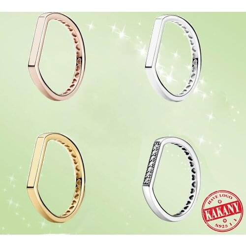 Kakany2020 Fashion New High Quality Simple Logo Bar Stacking Ring Series Ring Ladies Exquisite Party Accessories Jewelry Gifts