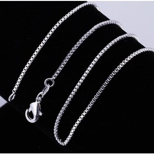 1pc Stylish Simple Box Chain Necklace Silver Colour Box Long Chain Necklace For Women Jewelry Accessories Daily Wear Gift