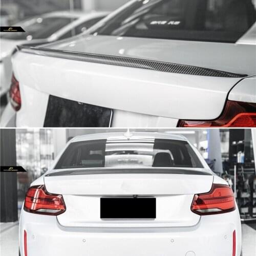 Use For BMW 2 Series F22 Coupe M2 F87 Spoiler 2013--2019 Year Real Glossy Carbon Fiber Rear Wing P Style Accessories Body Kit