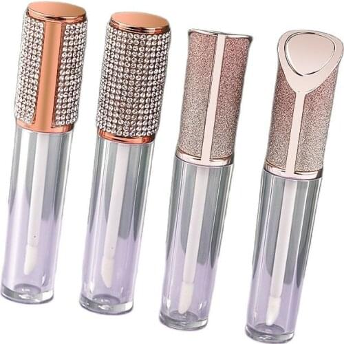 Empty Plastic Round Lip Gloss Tube High Grade Clear Lip Gloss Containers Filling Packaging Bottle Cosmetic Container 20pcs