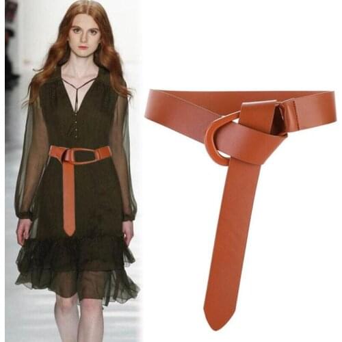 New Women Soft Real Leather Knotted Strap Belt Luxury Design Waist BeltsFemale Fashion Clothing Belts Waistbands Accessories