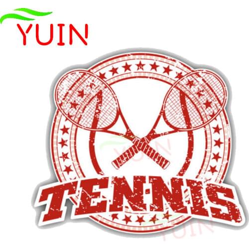 Personality Tennis Grunge Rubber Label Stamp Car Sticker Fashion Motorcycle Accessories PVC Decoration Waterproof Decal 11*13cm