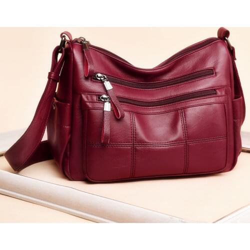 Women Fashion Sofe PU Leather Shoulder Messenger Bag Womens Handbag Travel High capacity Shoulder Bags Bucket Bag High-quality